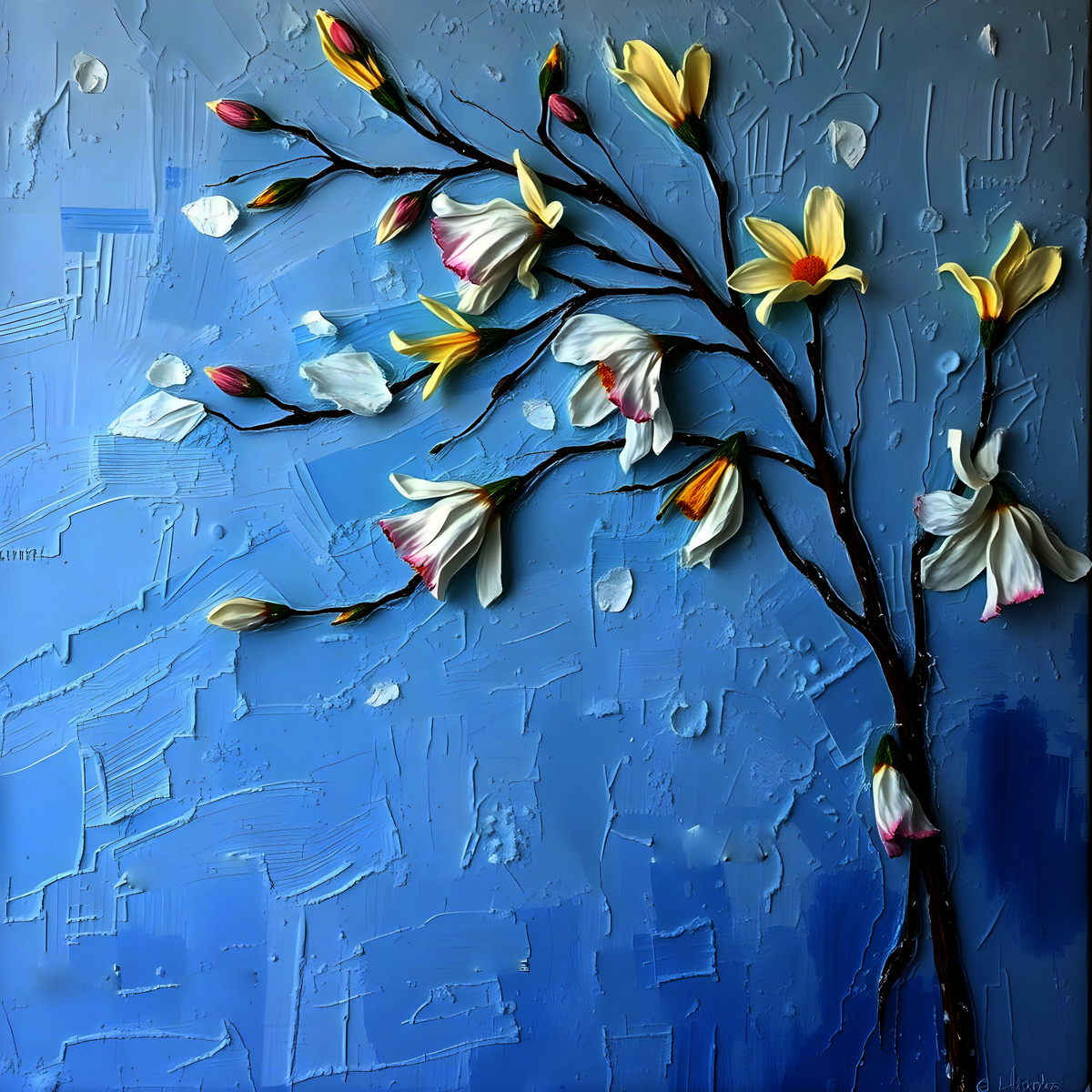 Ночь, апрель. Иллюстрация создана с помощью нейросети Flux Schnell и программы Photoshop.