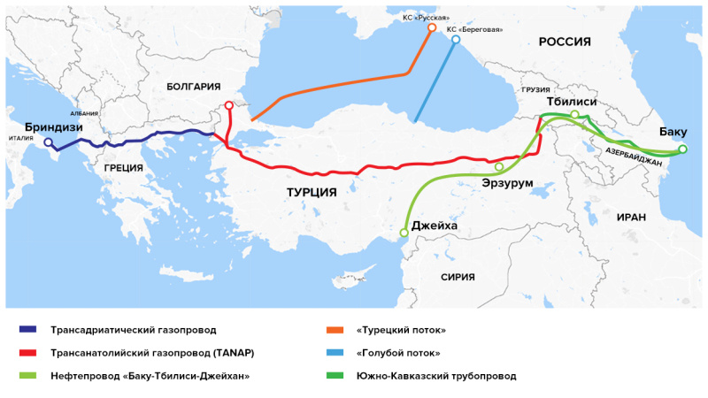 Чтобы вытеснить Россию с европейского газового рынка, нужно было бы устроить государственные перевороты на Украине, в Турции, Германии. Картографические данные © Google, 2018