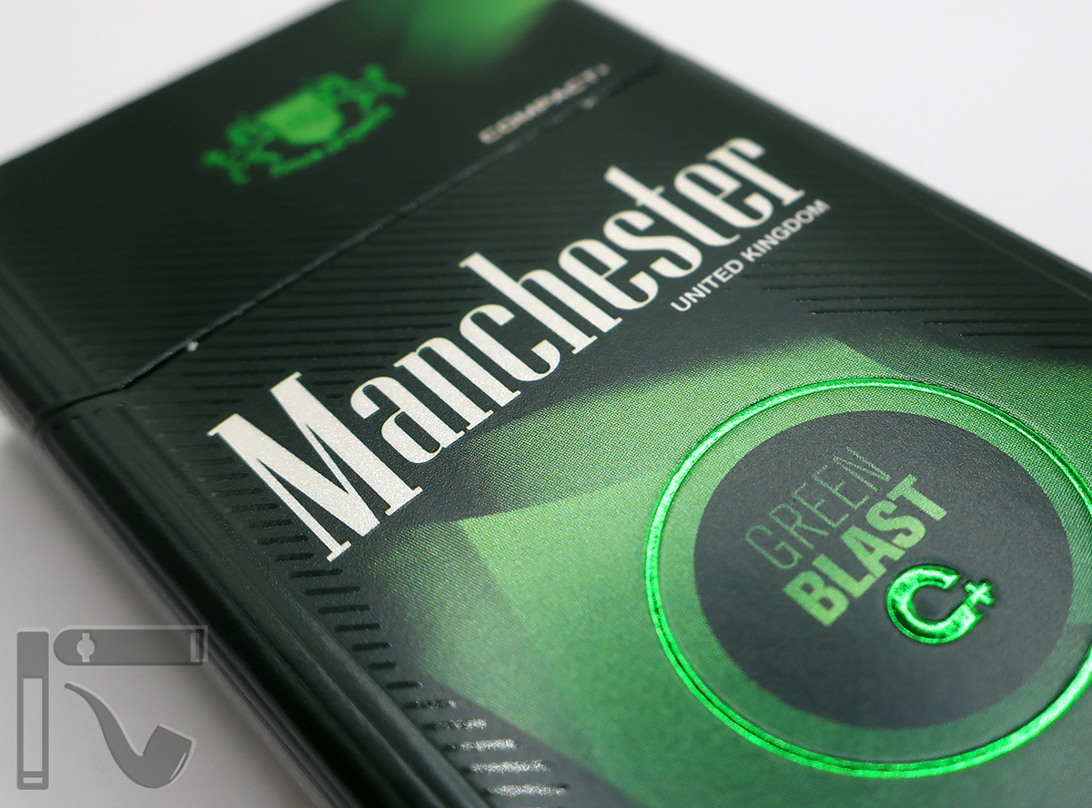 Сигареты Manchester Green Blast. Фото: © канал "Уголок Курильщика"