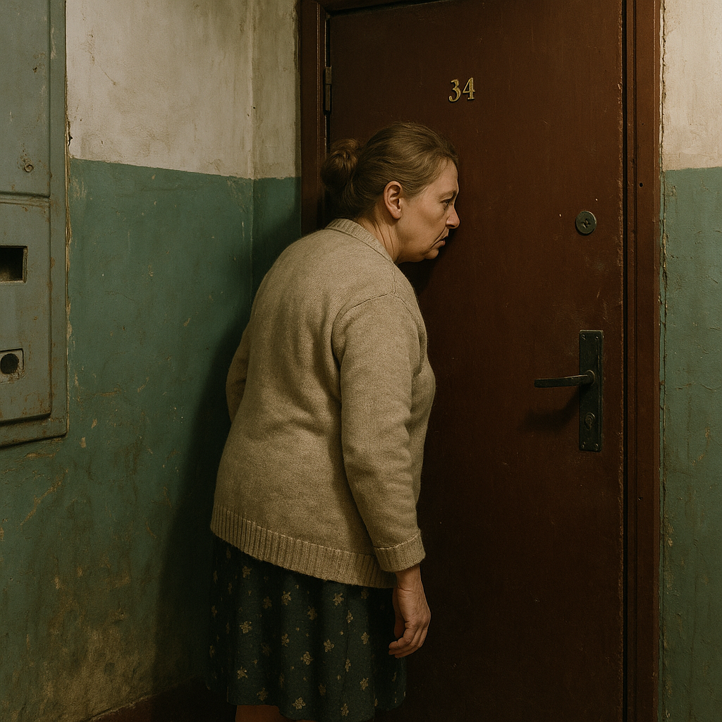 Вот так тетя Валя прислушивалась. 