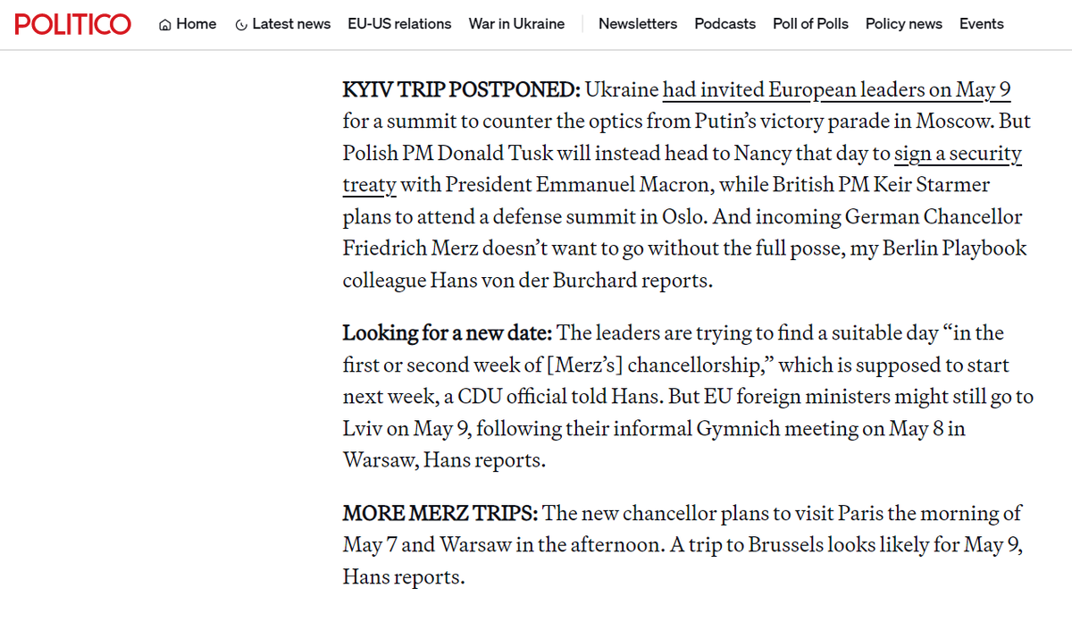    «Антипарад» пробуксовывает: ряд важных лидеров ЕС не приедут в Киев 9 мая — Politico