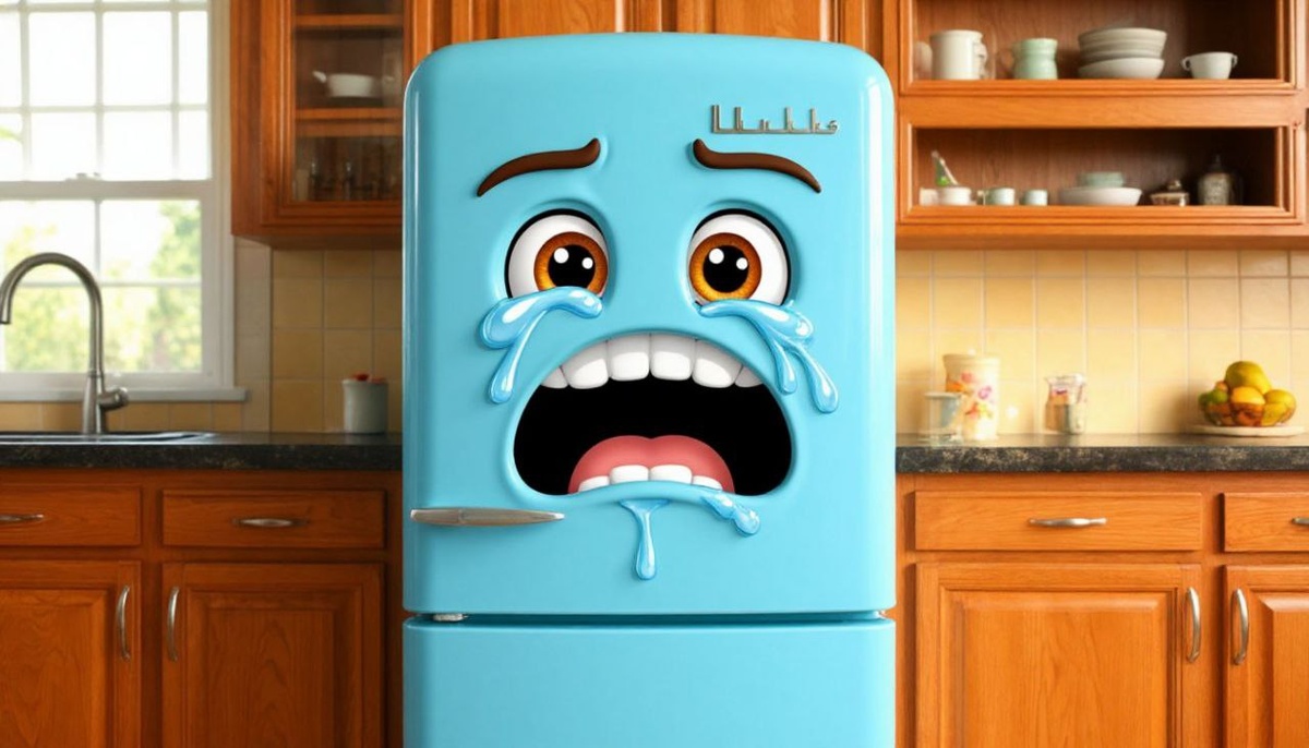 плачет старый холодильник