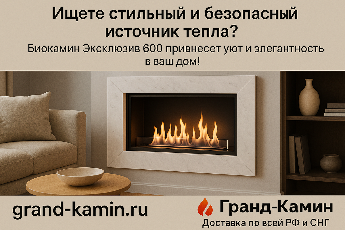    Как биокамин Эксклюзив 600 может изменить ваш дом: секреты уюта и стиля с топливным блоком LUX FIRE 300 M Kamin
