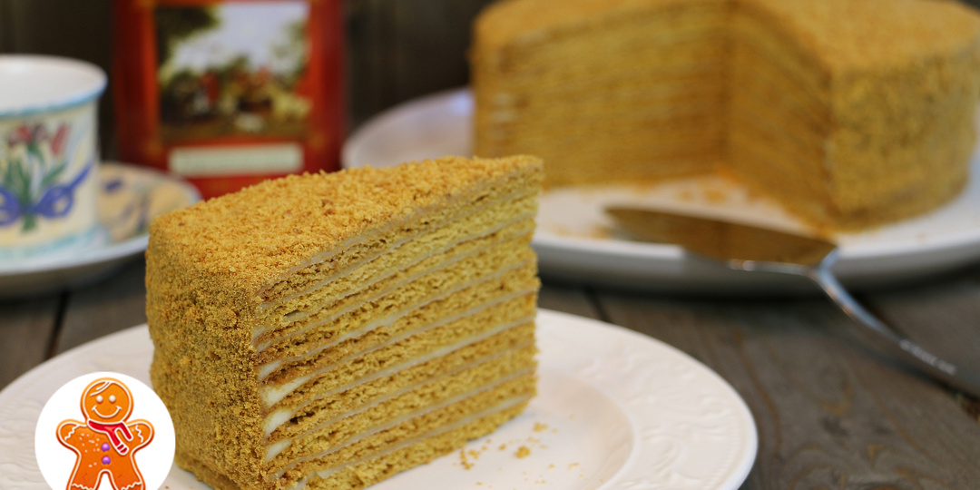 Медовый торт с нежным кремом на вареной сметане