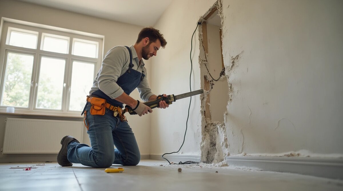 Замена проводки на кухне в панельном доме в Новосибирске Низкие цены.