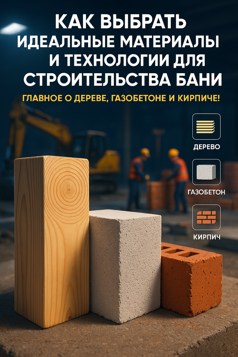    Как выбрать идеальные материалы и технологии для строительства бани: главное о дереве, газобетоне и кирпиче!