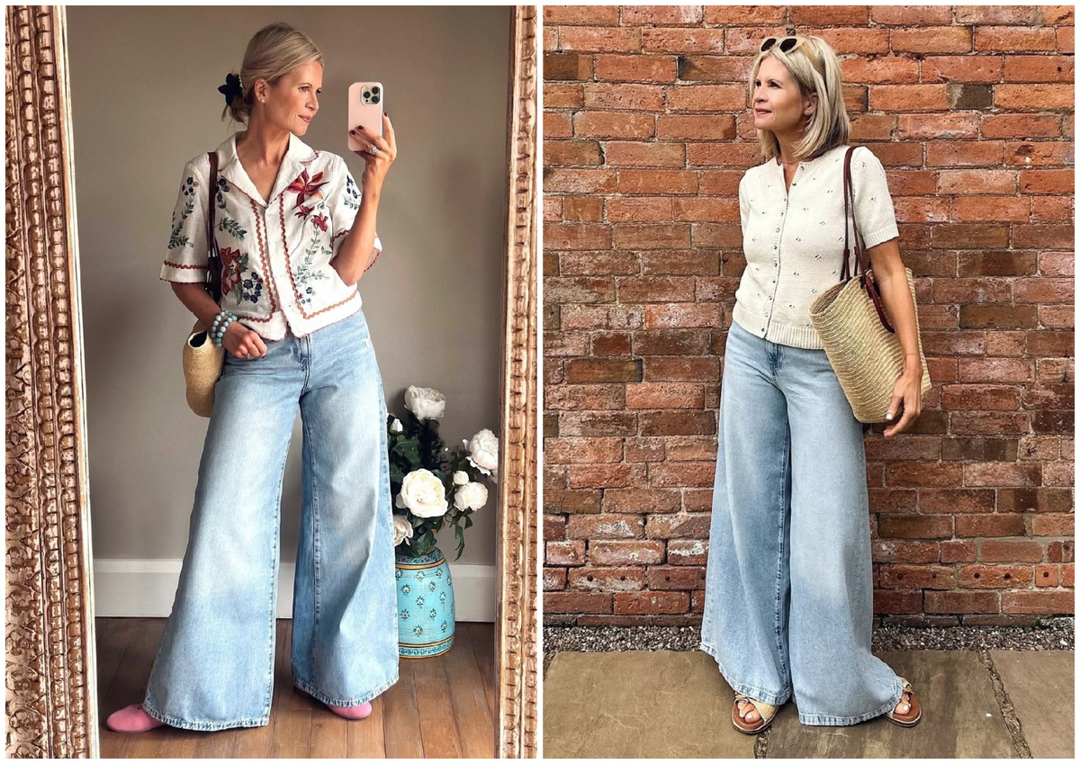 Джинсы клеш отлично вписываются в повседневные образы. Источник: Соцсети