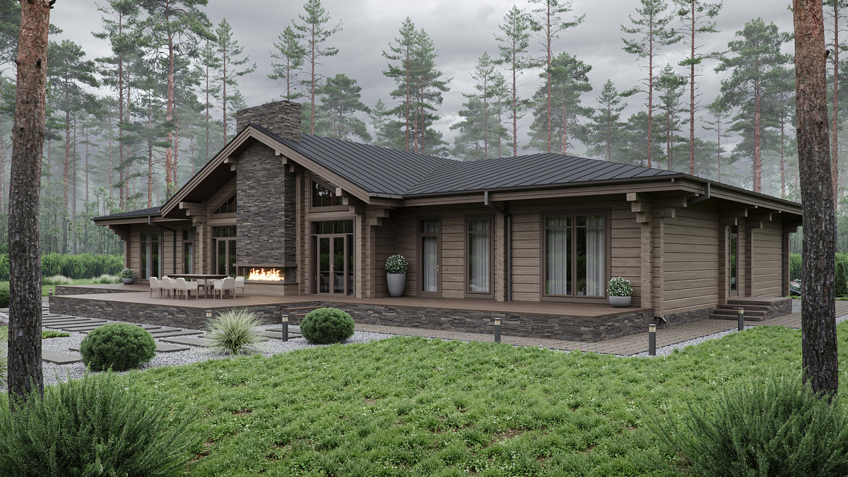 Коттедж из клееного бруса из кедра