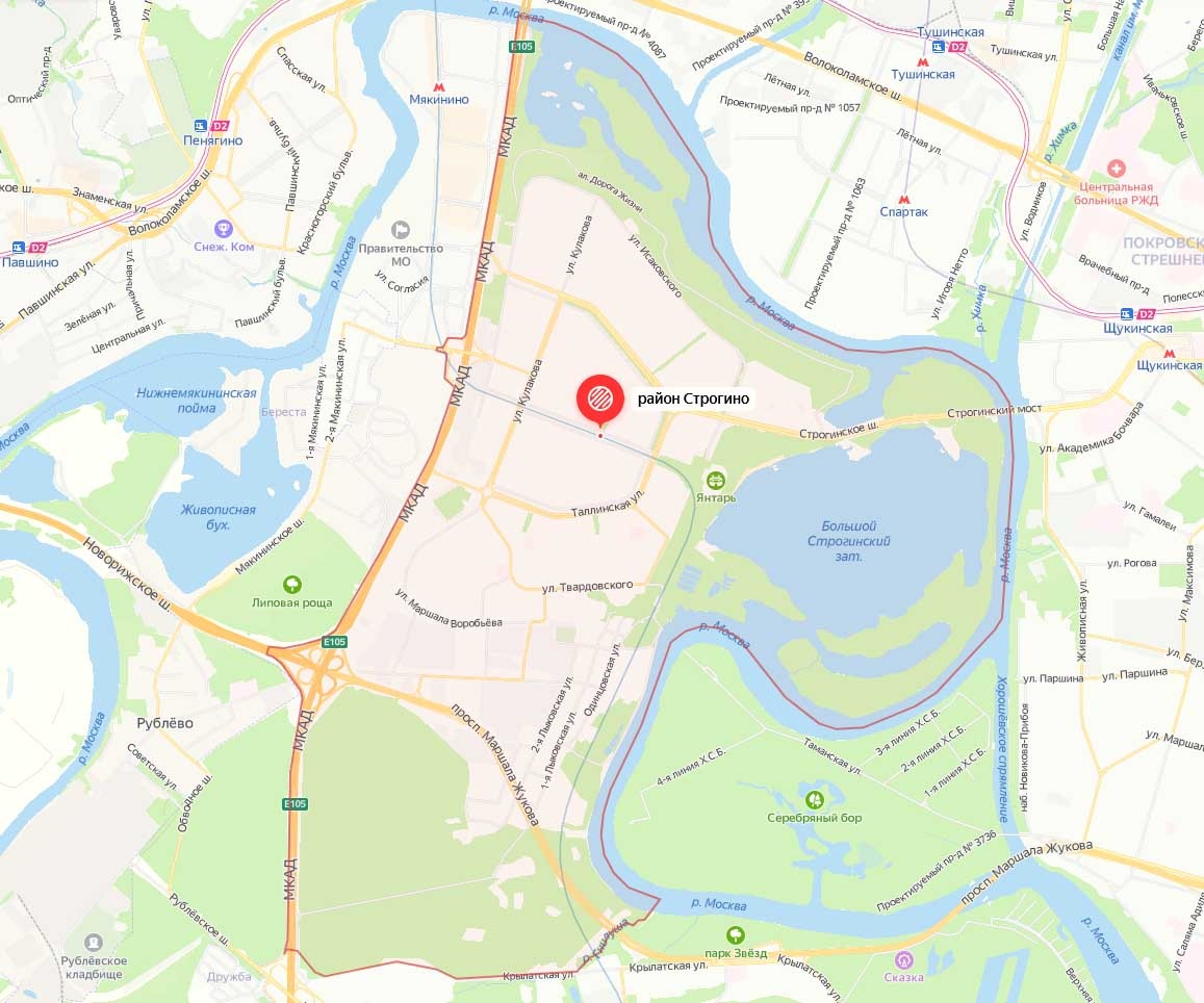 Район на карте Москвы
