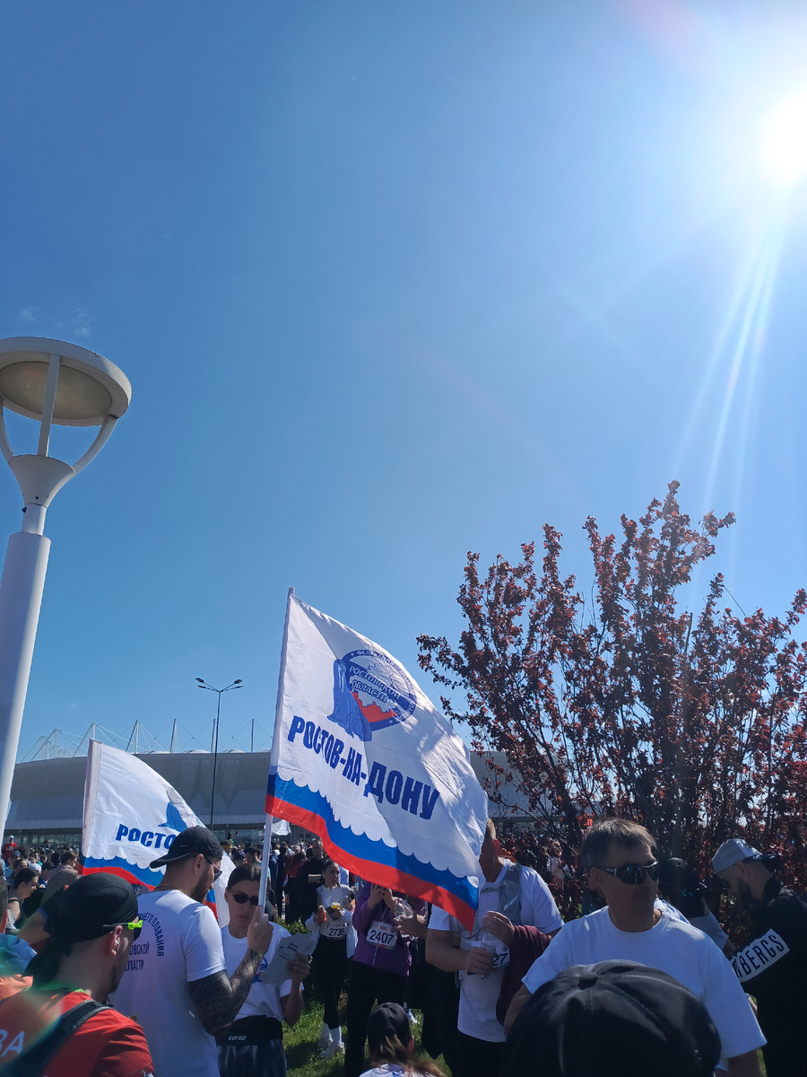 Моржи на забеге - с флагами!