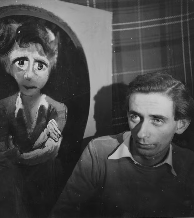 Чарльз Блэкман на фоне автопортрета