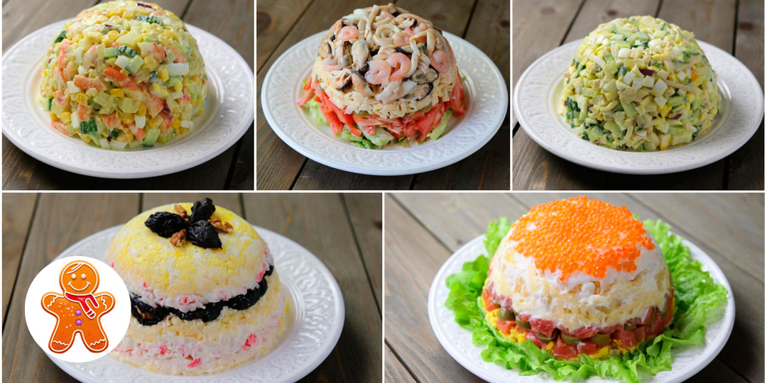 Пять праздничных салатов из рыбы и морепродуктов