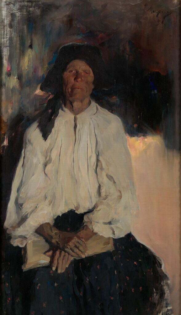 "Портрет матери" Автор - Филипп Андреевич Малявин. Конец 1890-х г,, холст, масло, 82 × 66 см.