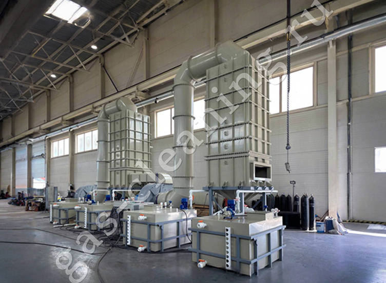 Мокрые скрубберы и абсорберы для нейтрализации кислых компонентов, сделано в "ПЗГО"