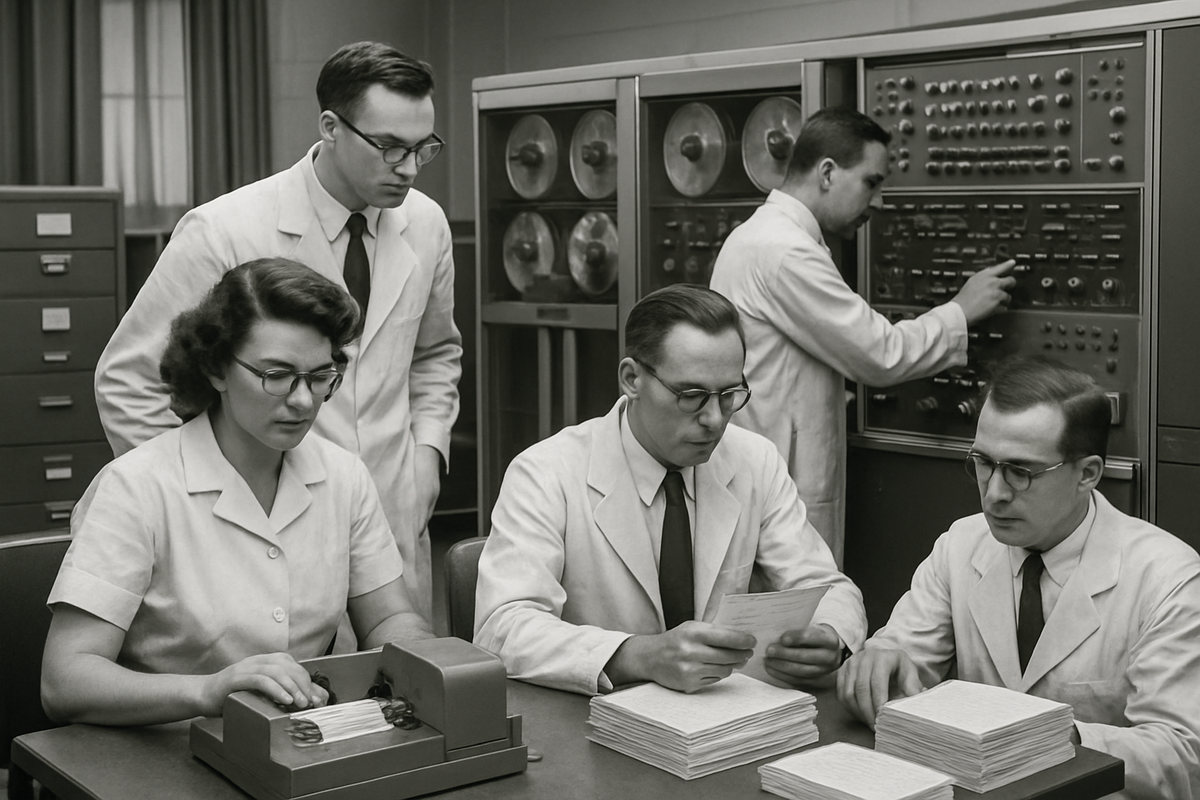 Советские учёные в 1950-х годах уже мечтали о нейросетях, изображение сгенерировано.