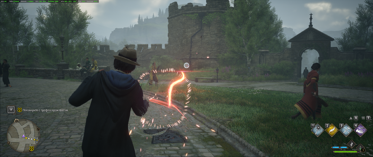 Hogwarts Legacy — 162 кадра и 55 градусов видеокарта