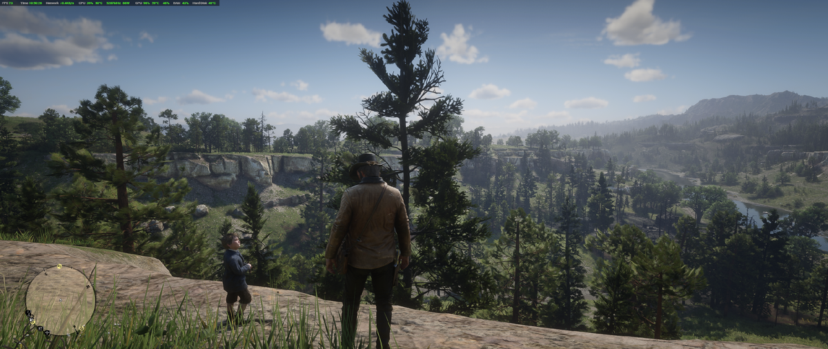 Red Dead Redemption 2 — 73 кадра и 59 градусов видеокарта