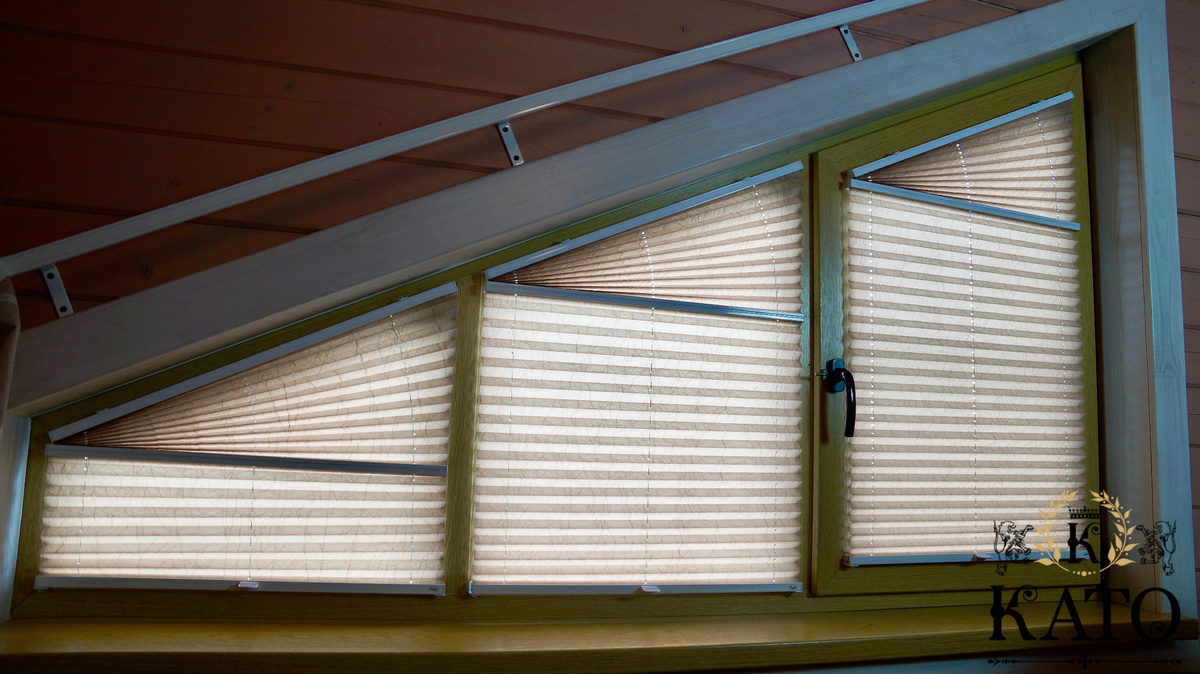 Шторы плиссе на нестандартные окна