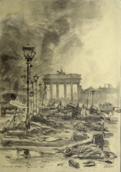 В.В. Богаткин, «Унтер ден Линден», 1945 год
Бумага, соус, 42,8 х 31,3 см
