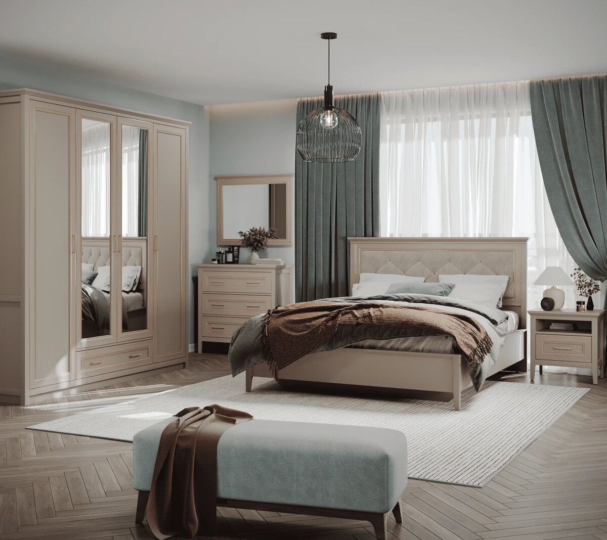 Кровать с мягким элементом Classic серый глиняный LOZ180x200