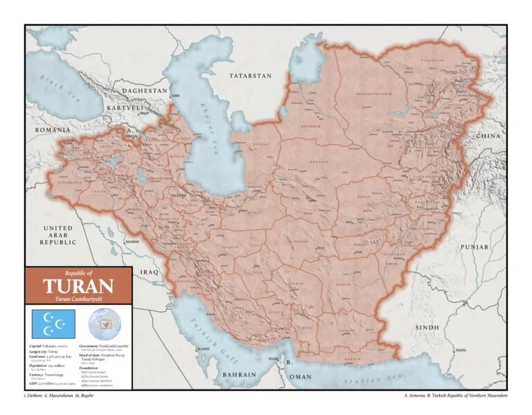 Туран на карте Азии