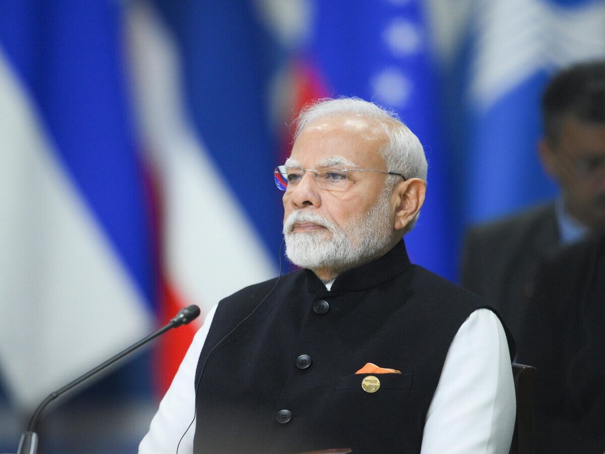    Премьер-министр Индии Нарендра Моди на заседании глав делегаций стран БРИКС в расширенном составе в рамках XVI саммита БРИКС в Казани© Фотохост-агентство brics-russia2024.ru