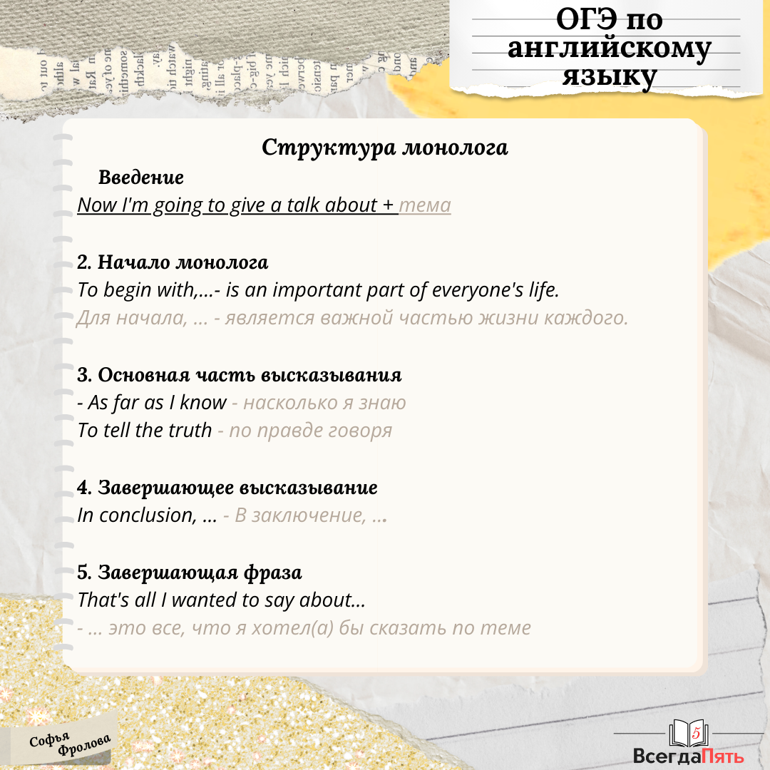 Шаблон монолога