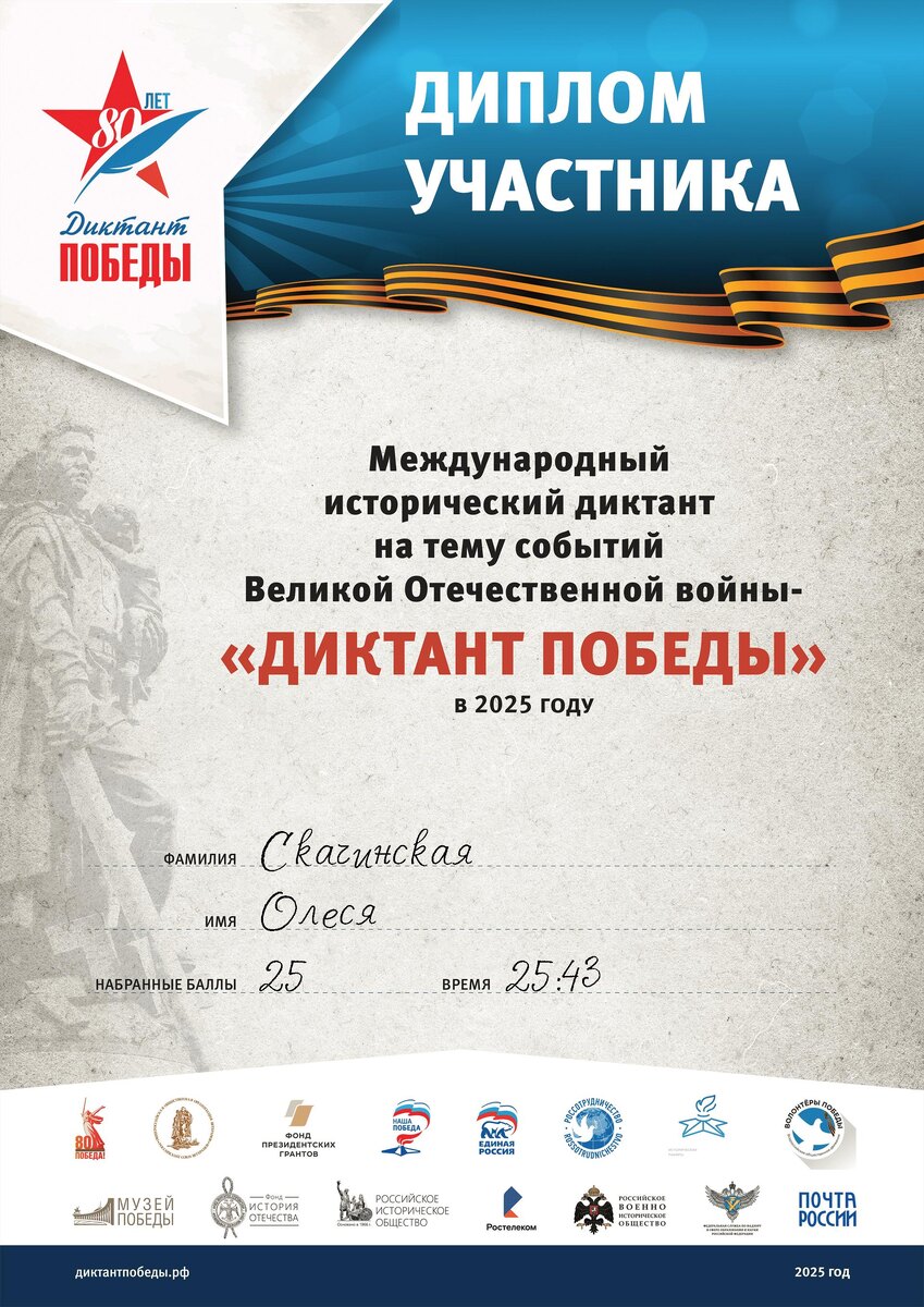 Диплом участника акции