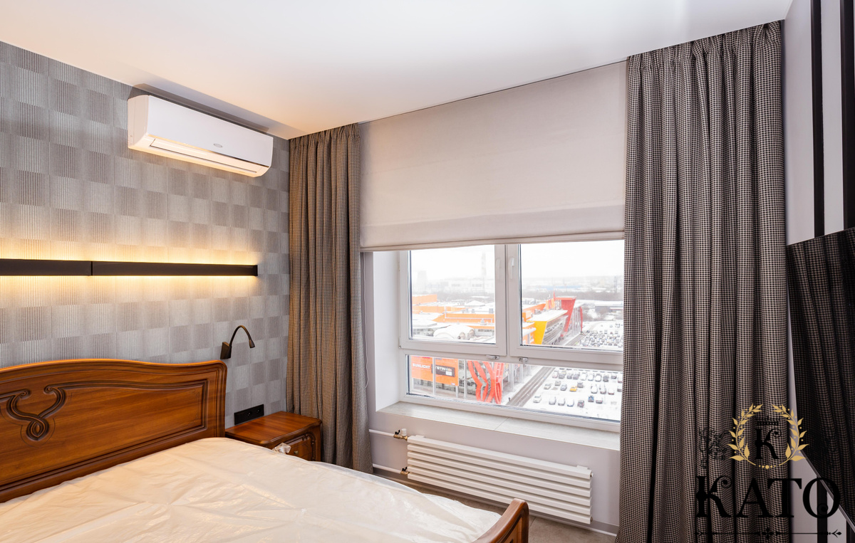 Римская штора в спальне