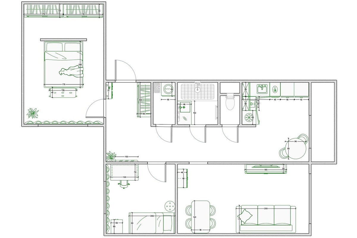 Планировочное решение и расстановка мебели