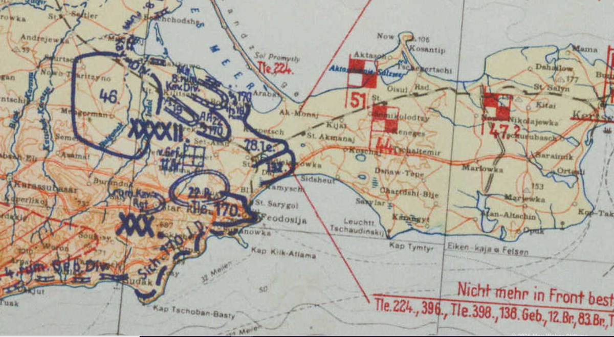 Немецкая карта на 12 апреля 1942