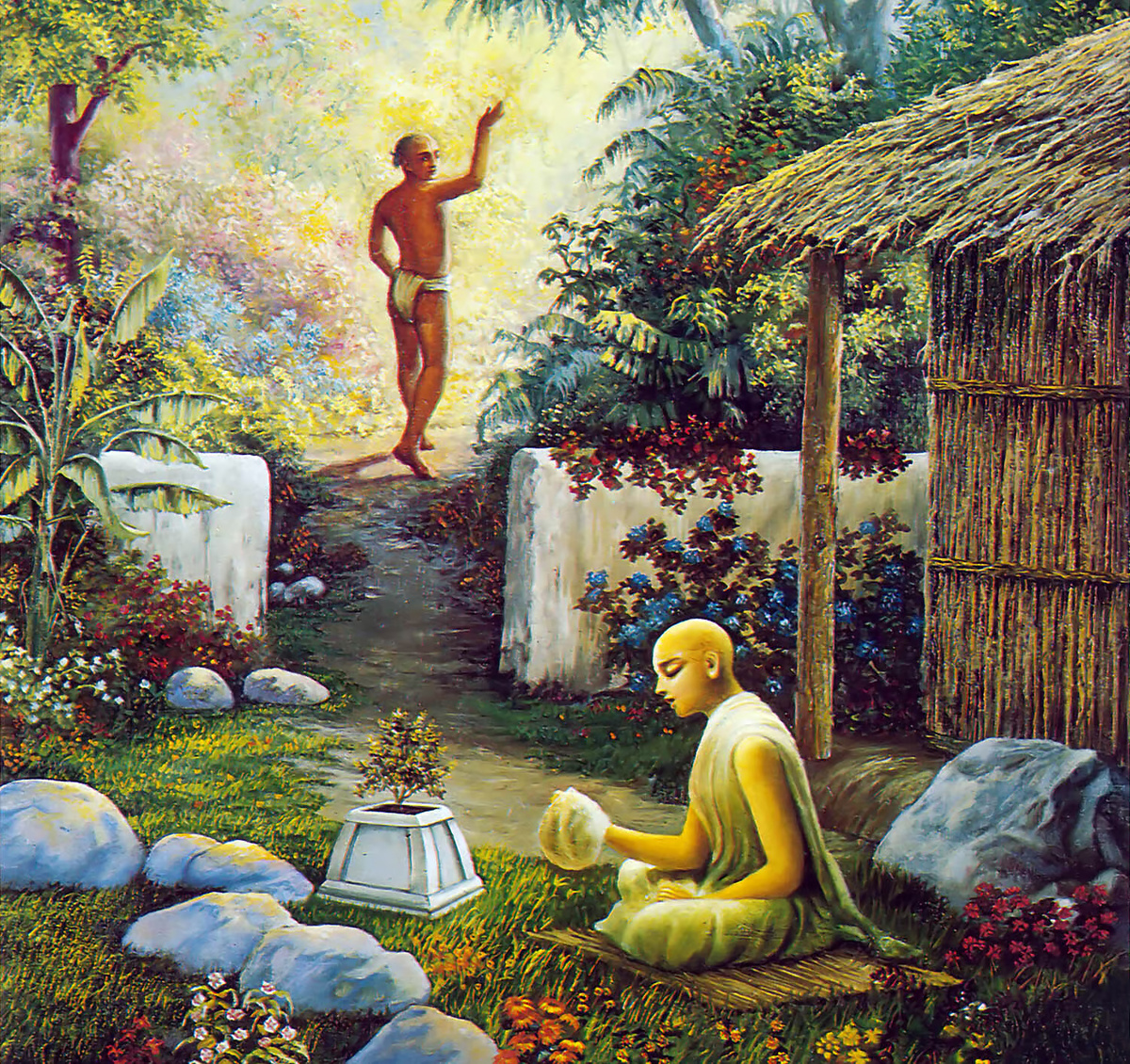 Метод воспевания Святого Имени очень прост и приятен, повторяя Маха мантру правильным образом вы сразу почувствуете спокойствие и удовлетворение. Такая безмятежность дает ощущение безопасности и чувства полной завершенности жизненного смысла.