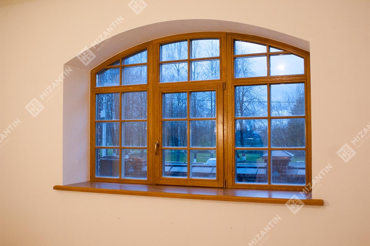 Дубовые арочные окна производства MIZANTIN