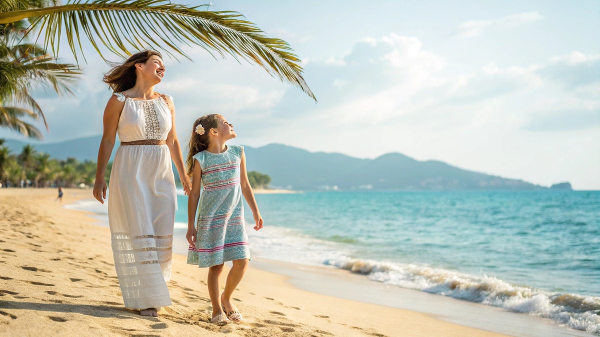 Я с дочкой на пляже