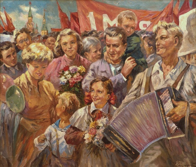 Павел Старостин. Первое мая. 1960. Холст, масло.59,5 х 69. Частное собрание