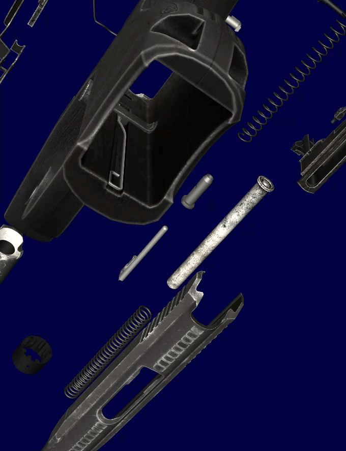 Извлечение фиксатора магазина (World of Guns Gun Disassembly).