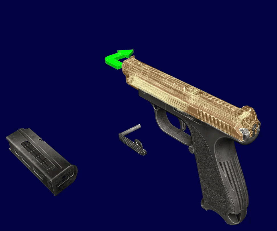 Отделение затвора со стволом (World of Guns Gun Disassembly).