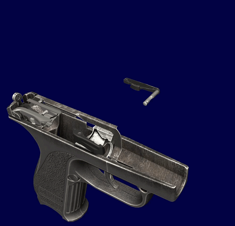 Извлечение спускового механизма в сборе (World of Guns Gun Disassembly).