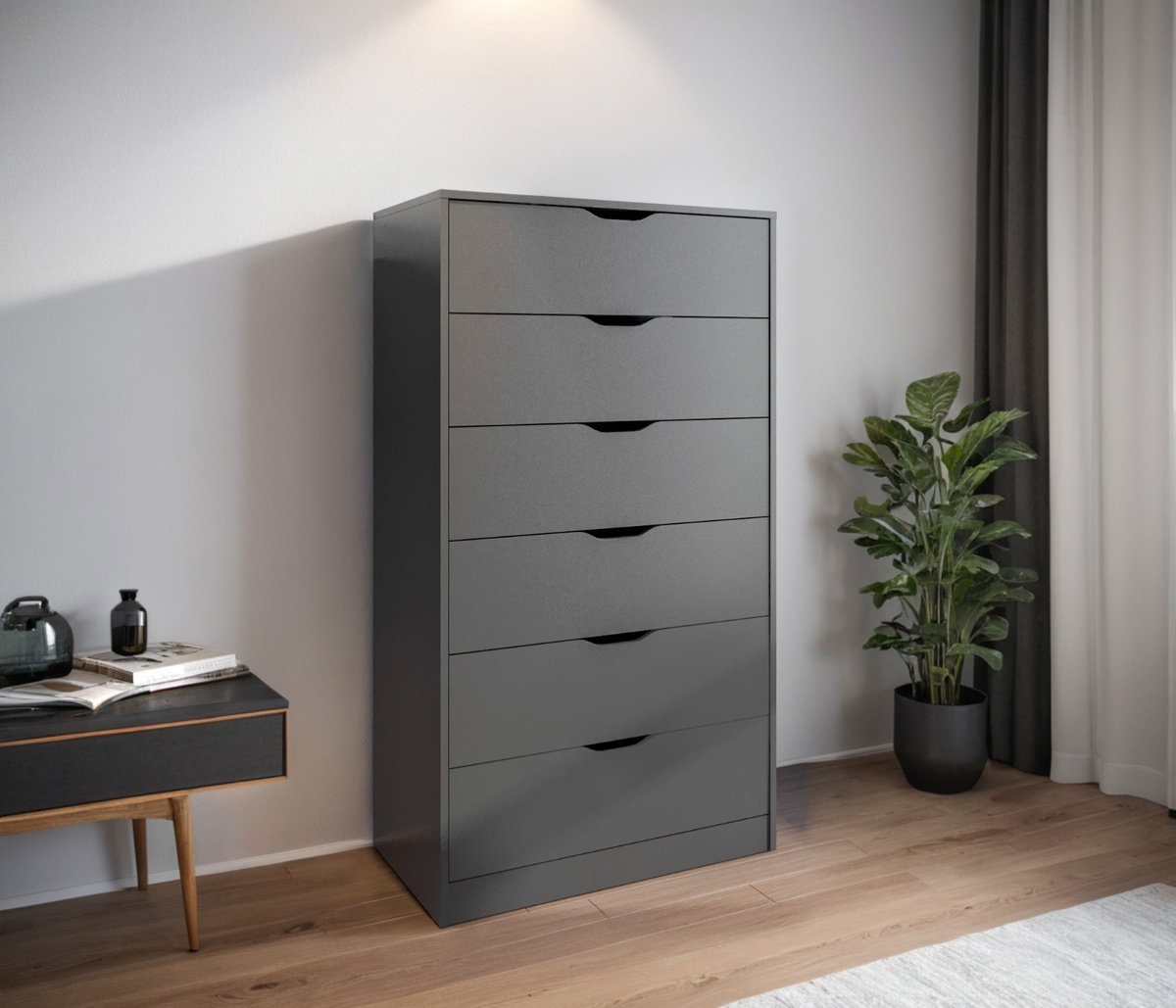 Идеальный для маленьких помещений комод Сапфир радует также своим необычным внешним видом. Обязательно попробуйте комод в паре со шкафом Бруклин из предыдущей подборки, если хотите сделать зону хранения стильной и акцентной в интерьере