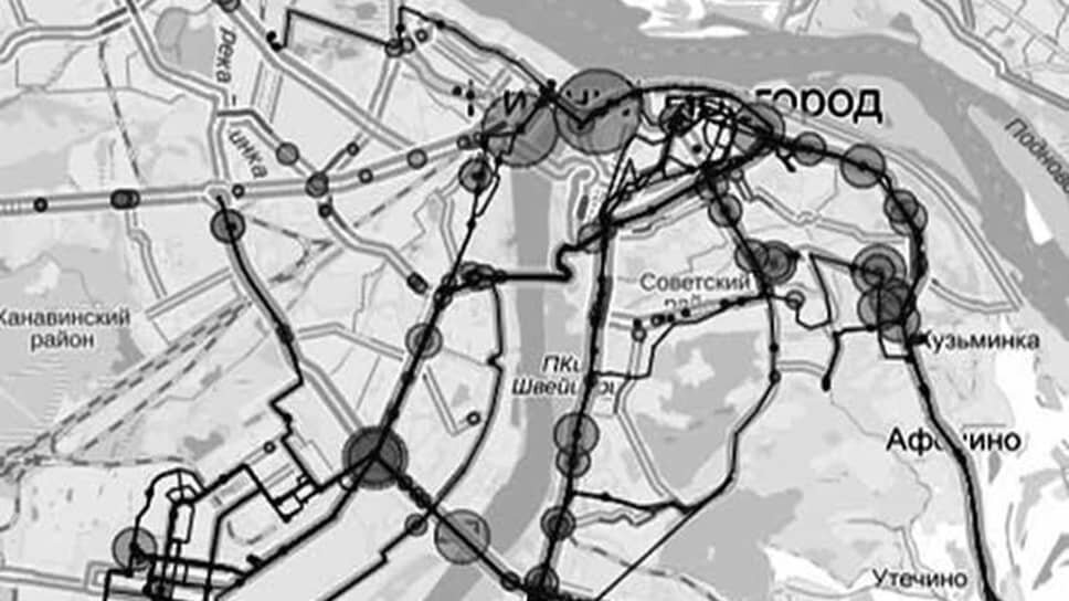 Карта стрессогенных зон Нижнего Новгорода.📷Фото: ПИМУ