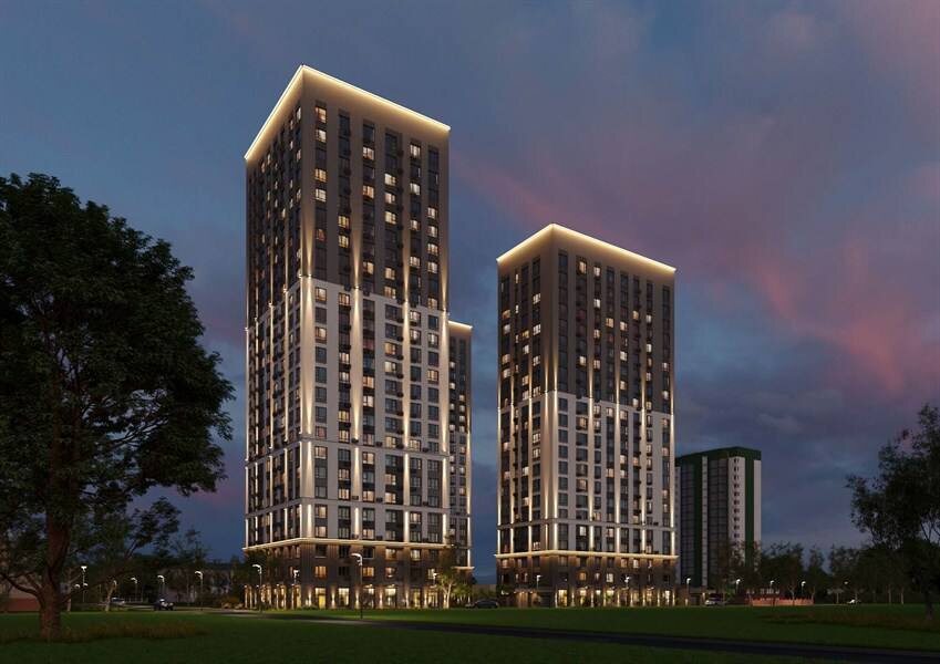 Фасад жилого комплекса «Ньютон» 