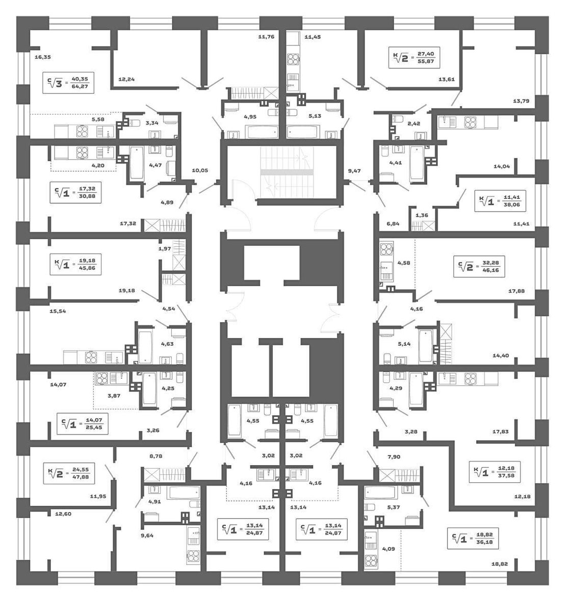 Планировки жилого комплекса «Ньютон» 