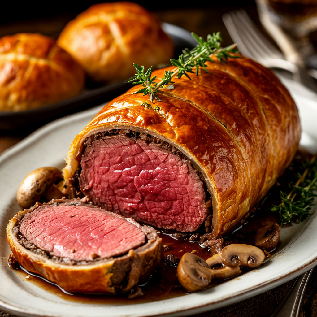 Говядина Веллингтон с шампиньонами