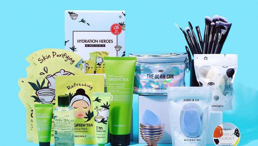 Корейская косметика с натуральными ингредиентами и стильной упаковкой на полке