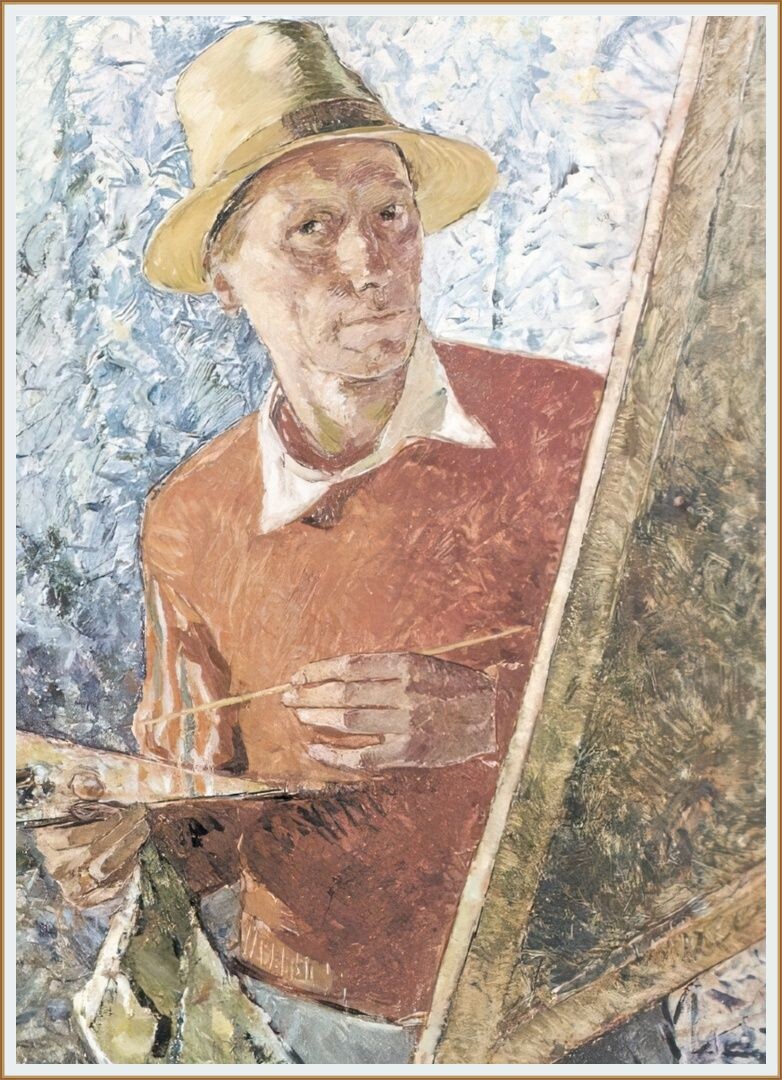 КАРТИНА ХУДОЖНИКА АНТОНА ЛУНЦА Anton Lutz  (1894 - 1992) Австрия / АВТОПОРТРЕТ