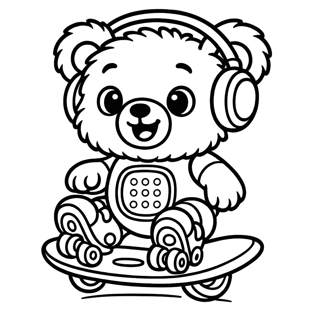 мишка на скейте