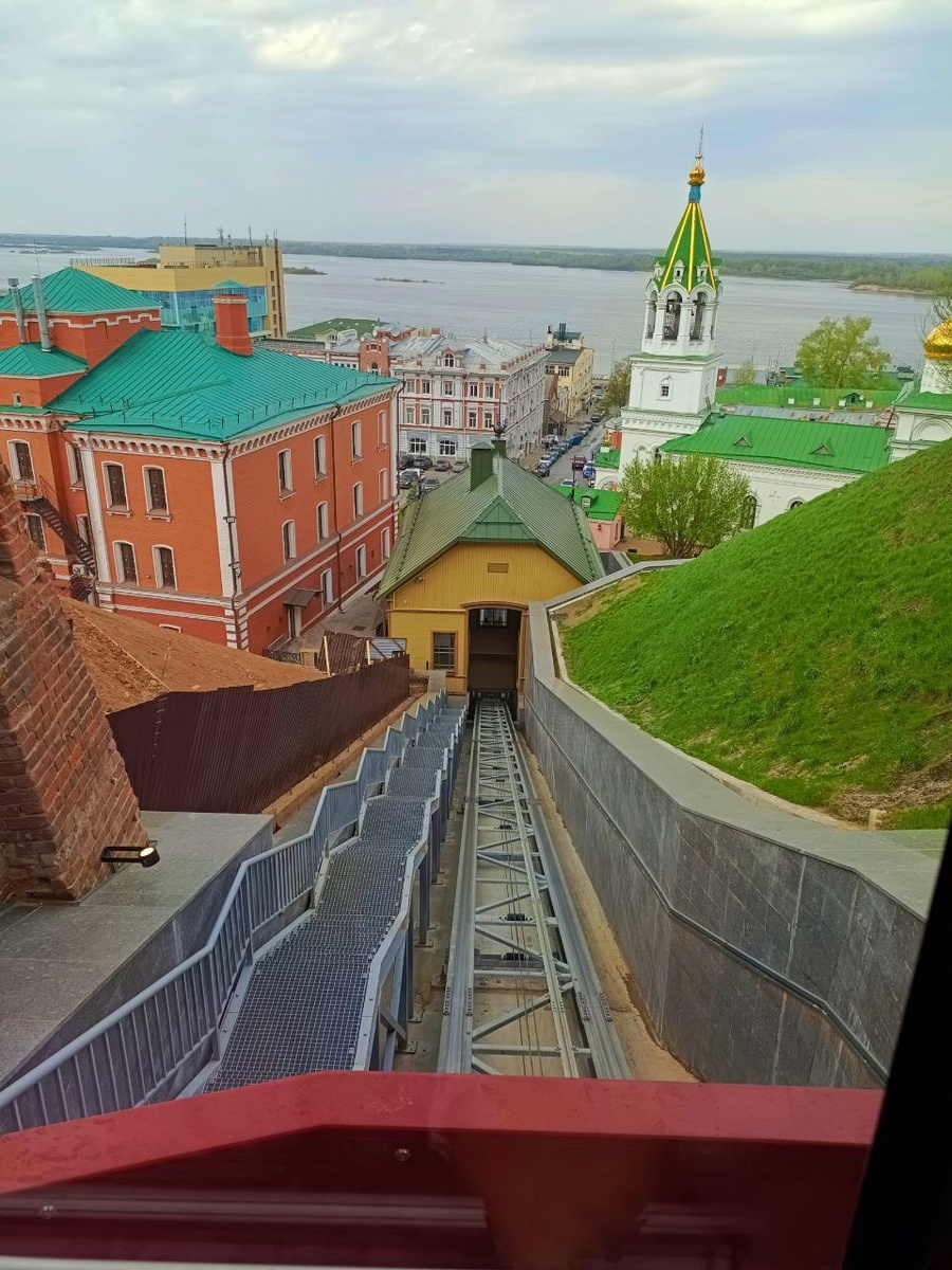 фото автора. Нижний Новгород, вид с фуникулера на Стрелку.