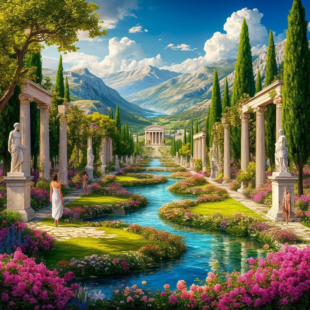 Здесь избранные герои и души особо праведных людей наслаждаются безмятежными днями, свободными от печалей и забот