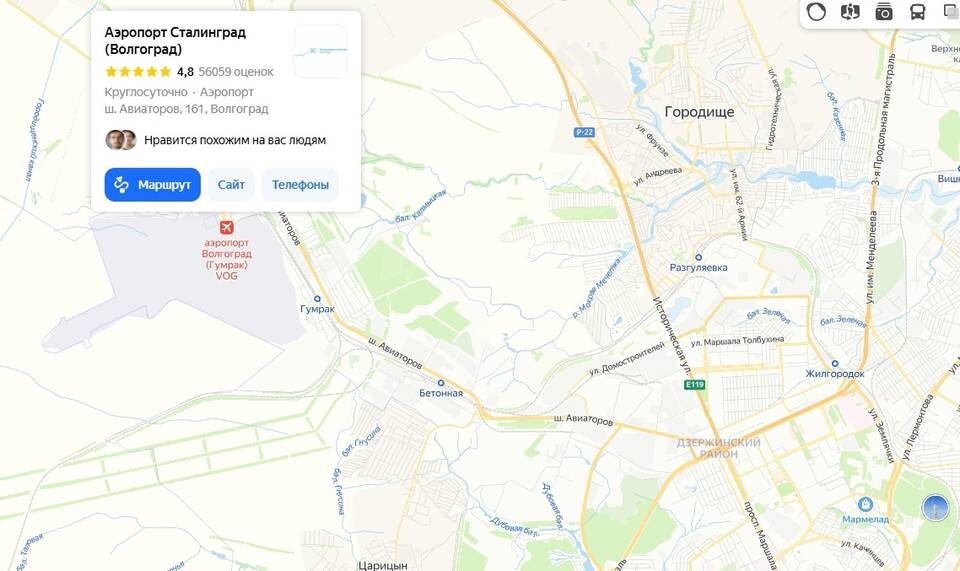    Скрин сервиса "Яндекс Карты"