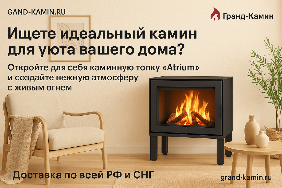    Каминная топка Atrium: создайте уют и стиль в вашем доме с 360-градусным обзором живого огня Kamin